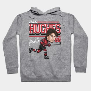 Jack Hughes New Jersey Cartoon Hoodie